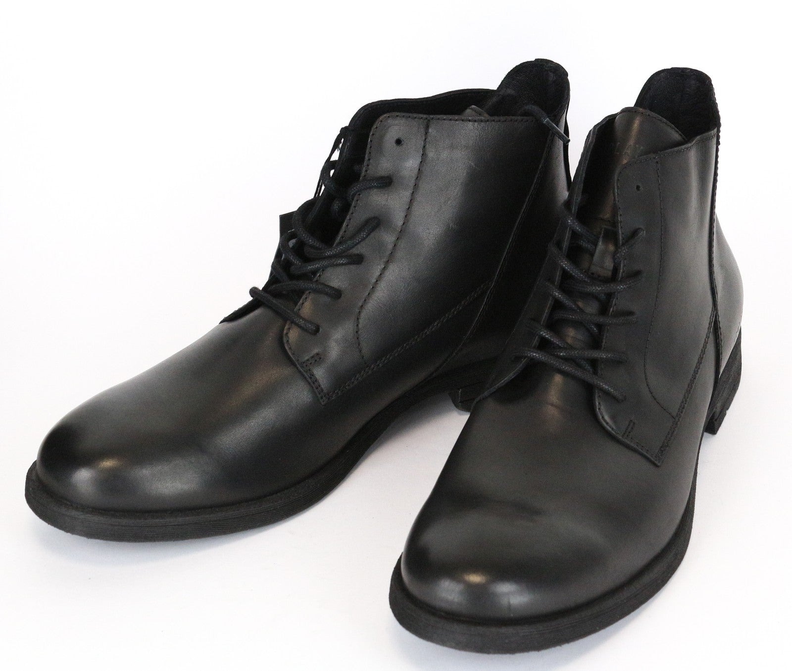 REPLAY Men's Black Leather High-Top Casual Shoes EU46 Laced Gunhill Model