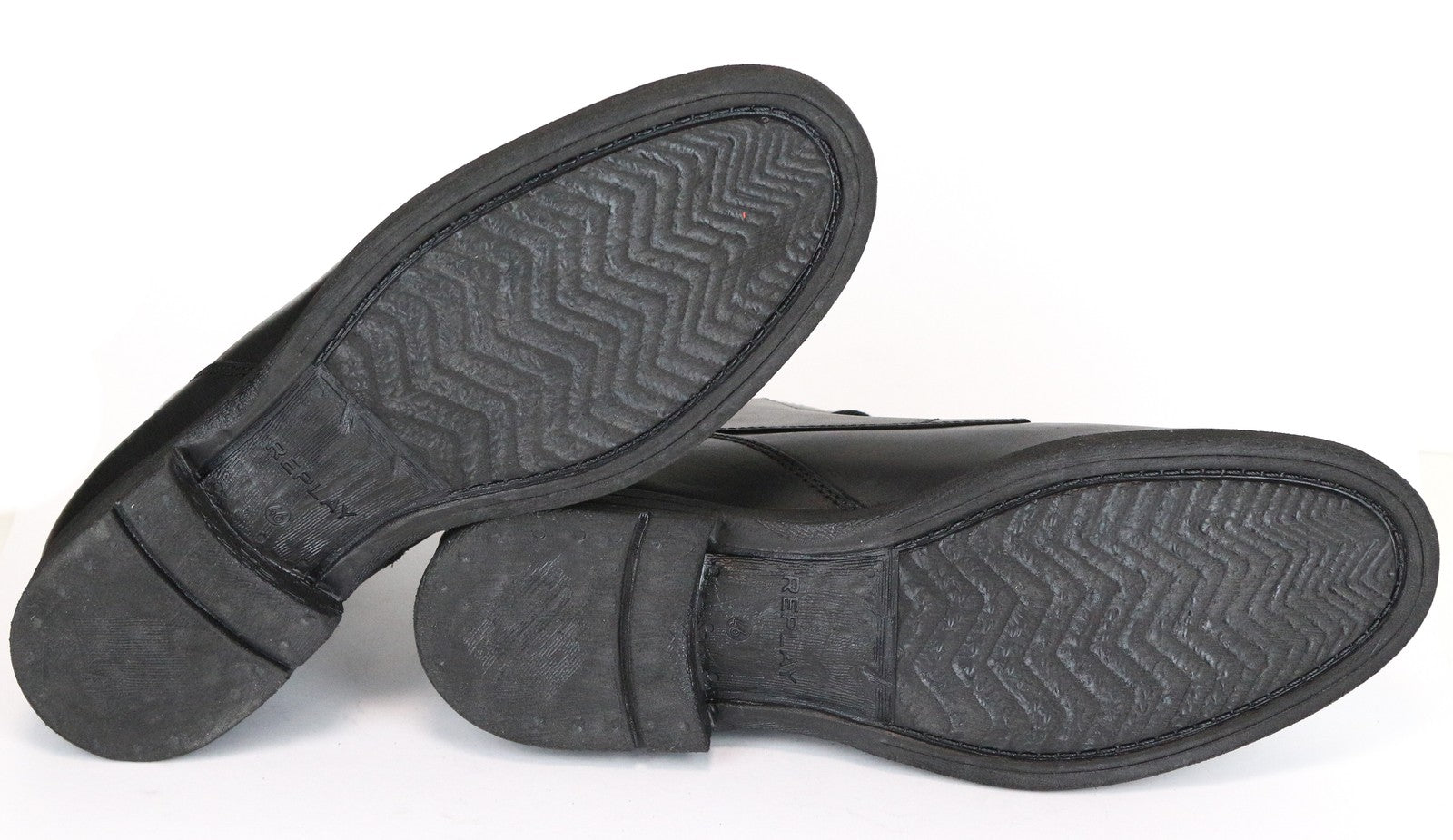 REPLAY Men's Black Leather High-Top Casual Shoes EU46 Laced Gunhill Model