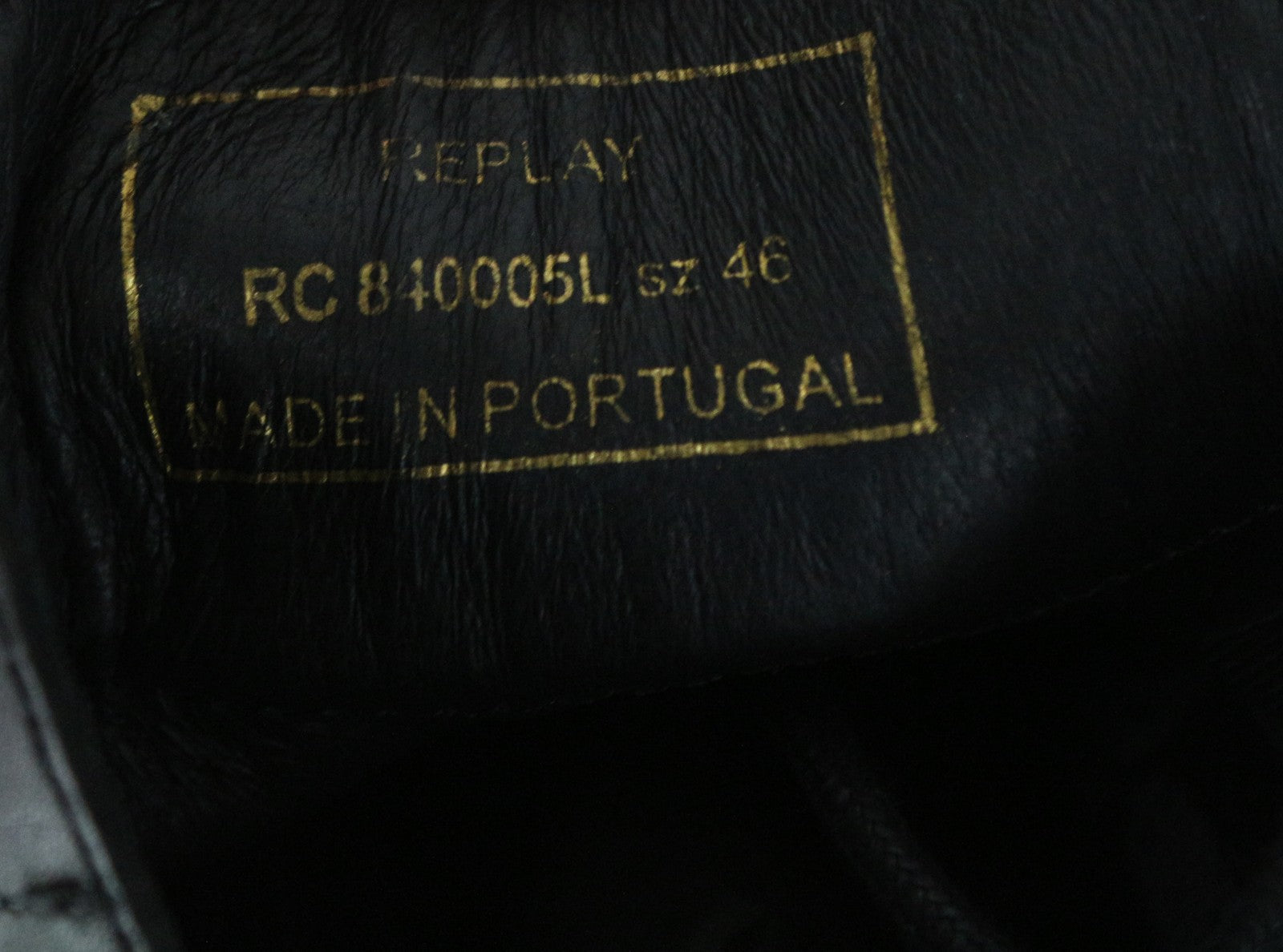 REPLAY Men's Black Leather High-Top Casual Shoes EU46 Laced Gunhill Model