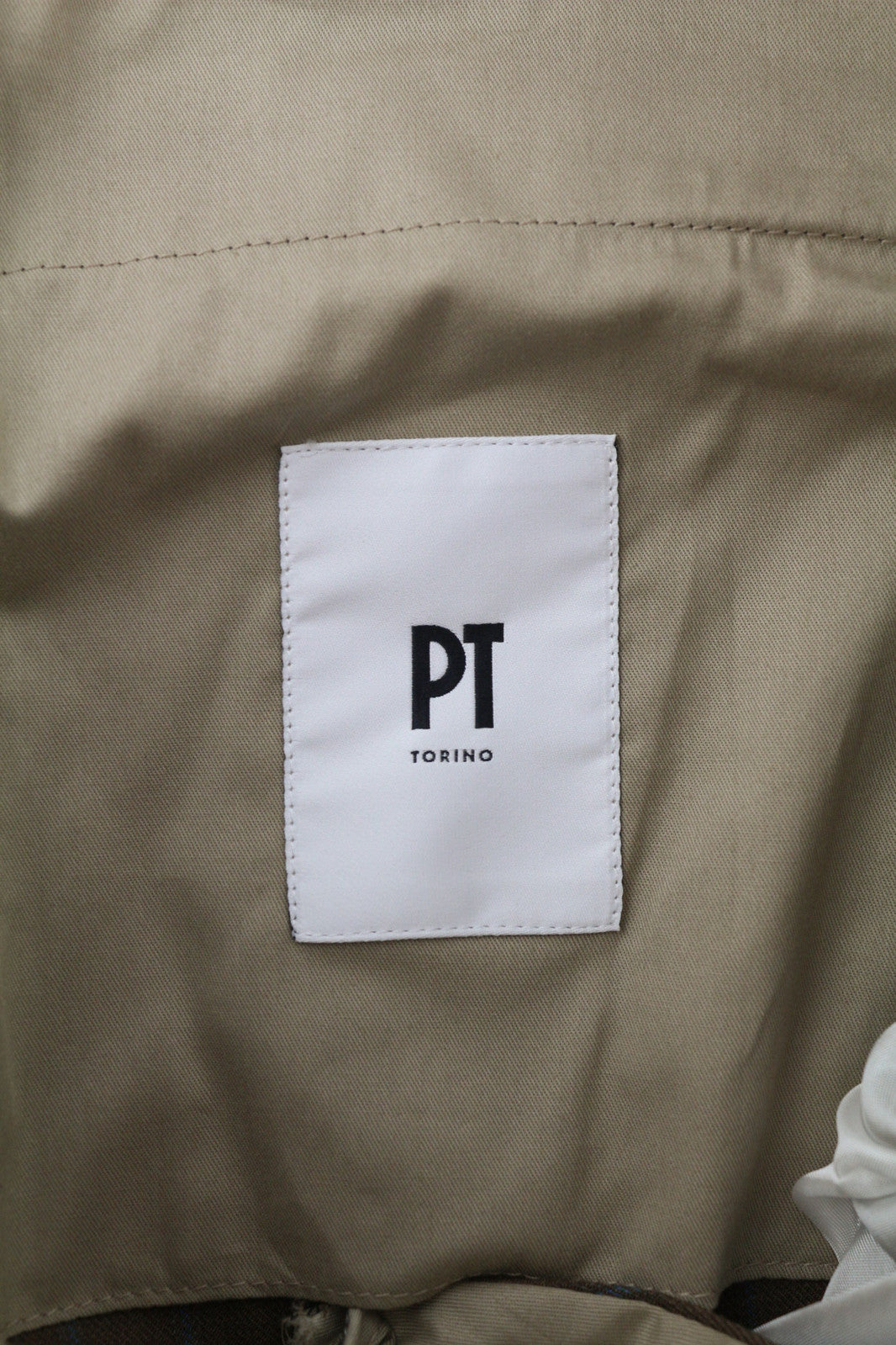 PT TORINO Rebel Fit Men Trousers 52 W37 Brown Fleece Wool Blend Pleat Pinstripe