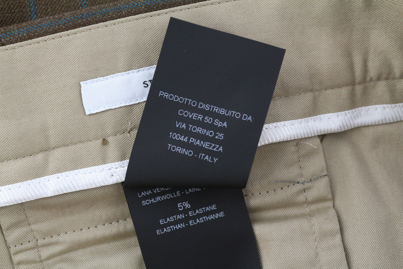 PT TORINO Rebel Fit Men Trousers 52 W37 Brown Fleece Wool Blend Pleat Pinstripe