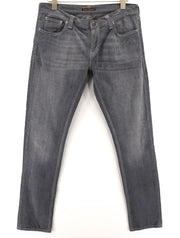 NUDIE JEANS Tight Long John Men Jeans W34/L34 Organic Charcoal Washed Slim Denim