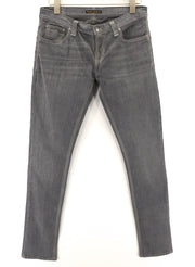 NUDIE JEANS Tight Long John Men Jeans W31/L34 Organic Charcoal Slim Fit Zip Fly