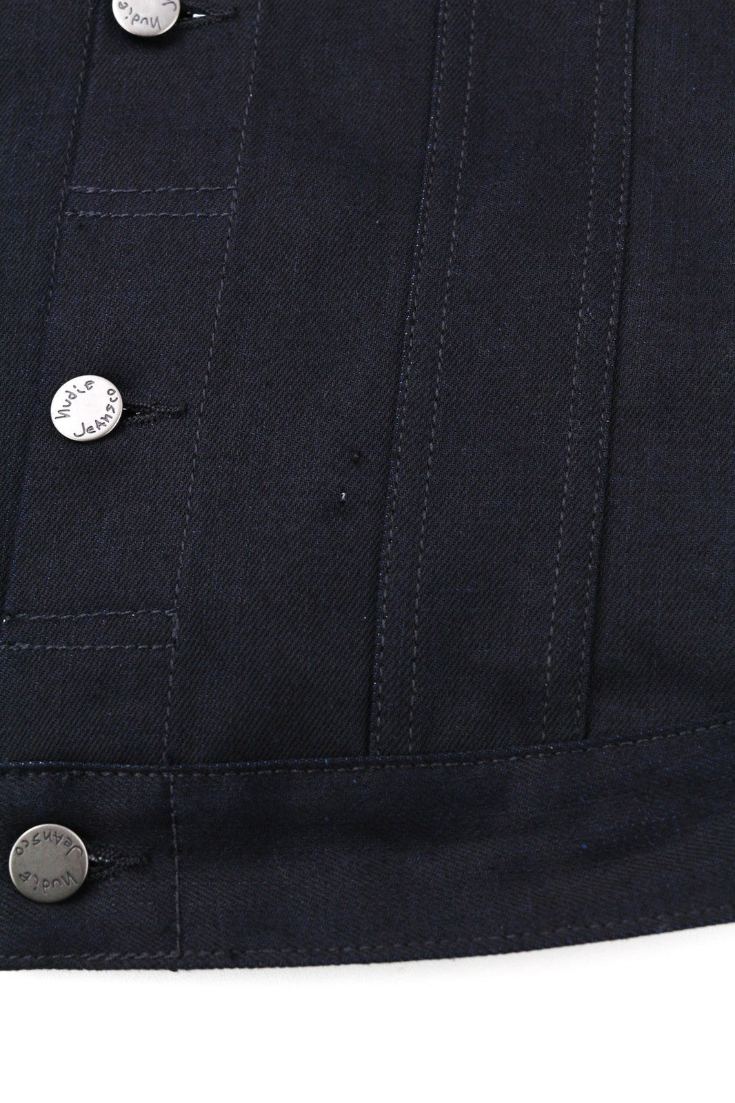 NUDIE JEANS Billy Men Jacket S Denim Dry Black Dense Organic Cotton Buttoned