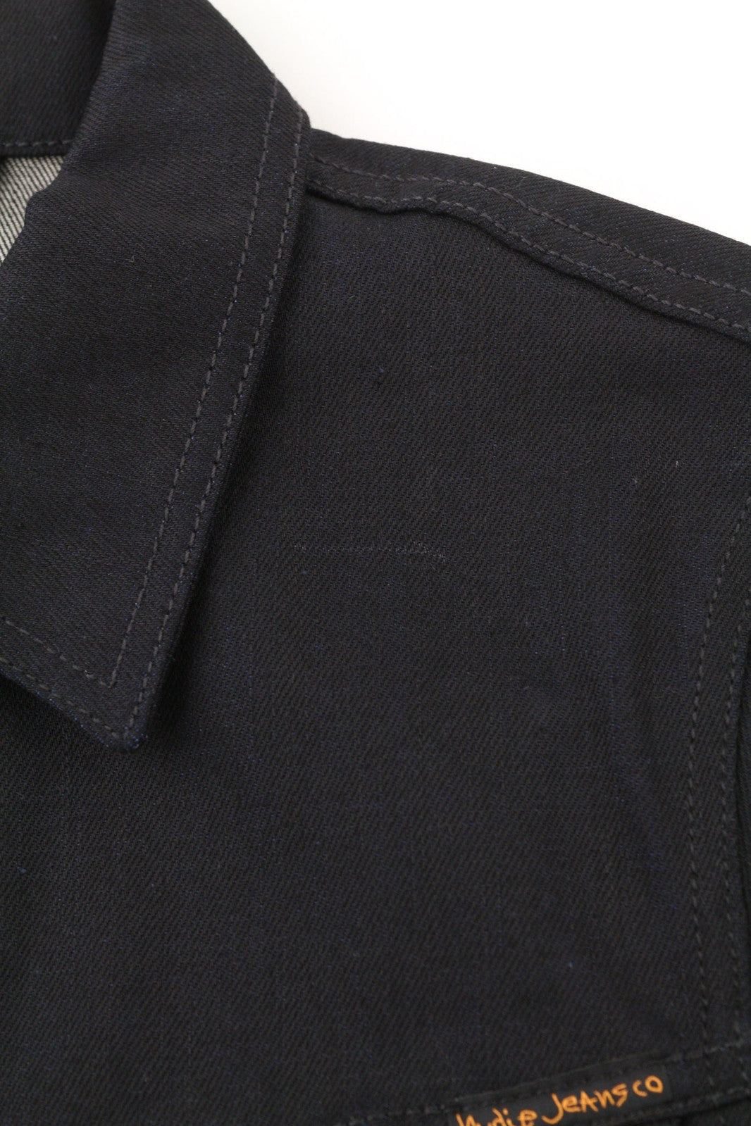 NUDIE JEANS Billy Men Jacket S Denim Dry Black Dense Organic Cotton Buttoned