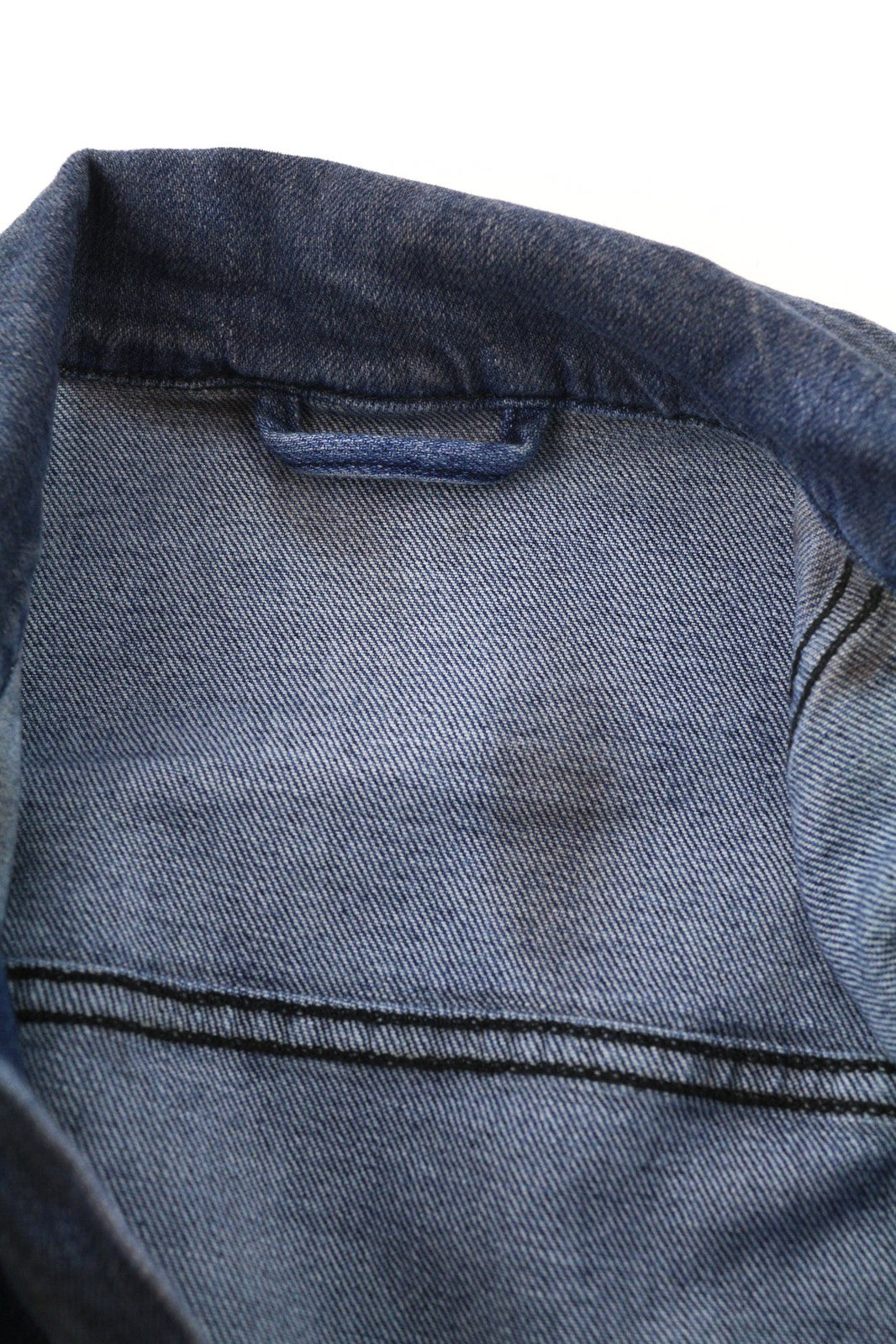 NUDIE JEANS Perry Men Jacket S Denim Organic Black On Blue Buttoned Logo Washed