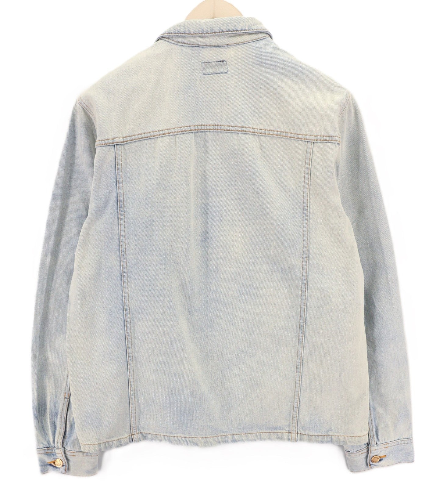 NUDIE JEANS Ronny Men Jacket L Denim Crispy Ocean Washed Buttoned Spread Neck