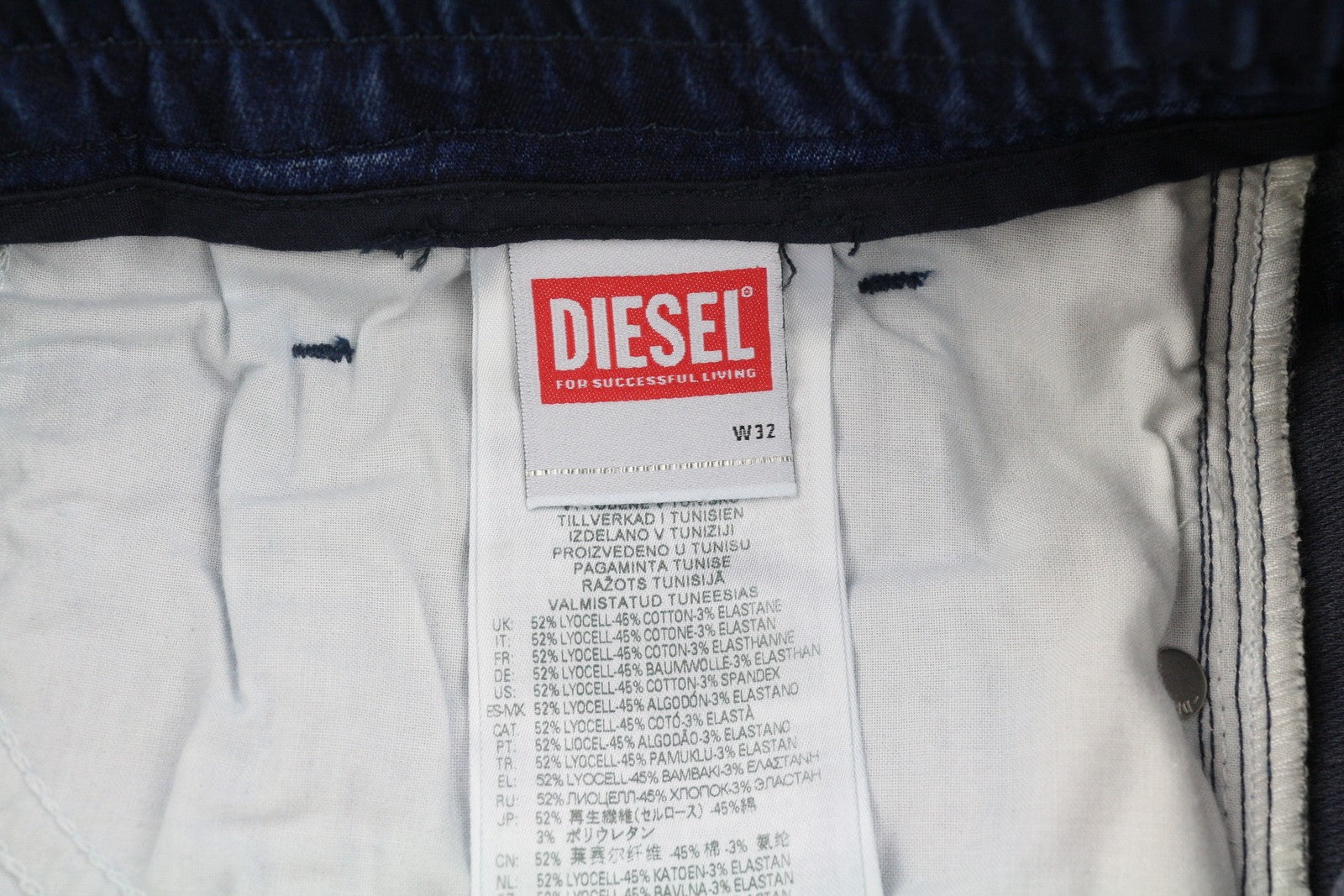 DIESEL D-Strukt Jogg 068DV Men Jeans W32/L32 Elastic Waist Stretch Blue RRP€295