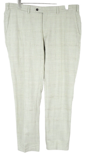 SUITSUPPLY Soho Men's Brown Trousers UK44R Wool Silk Linen Checked Elegant Fit