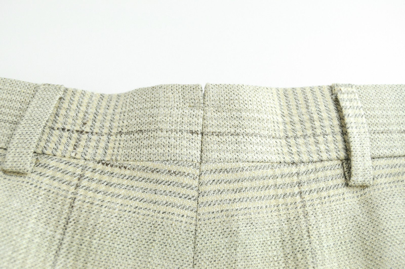 SUITSUPPLY Soho Men's Brown Trousers UK44R Wool Silk Linen Checked Elegant Fit