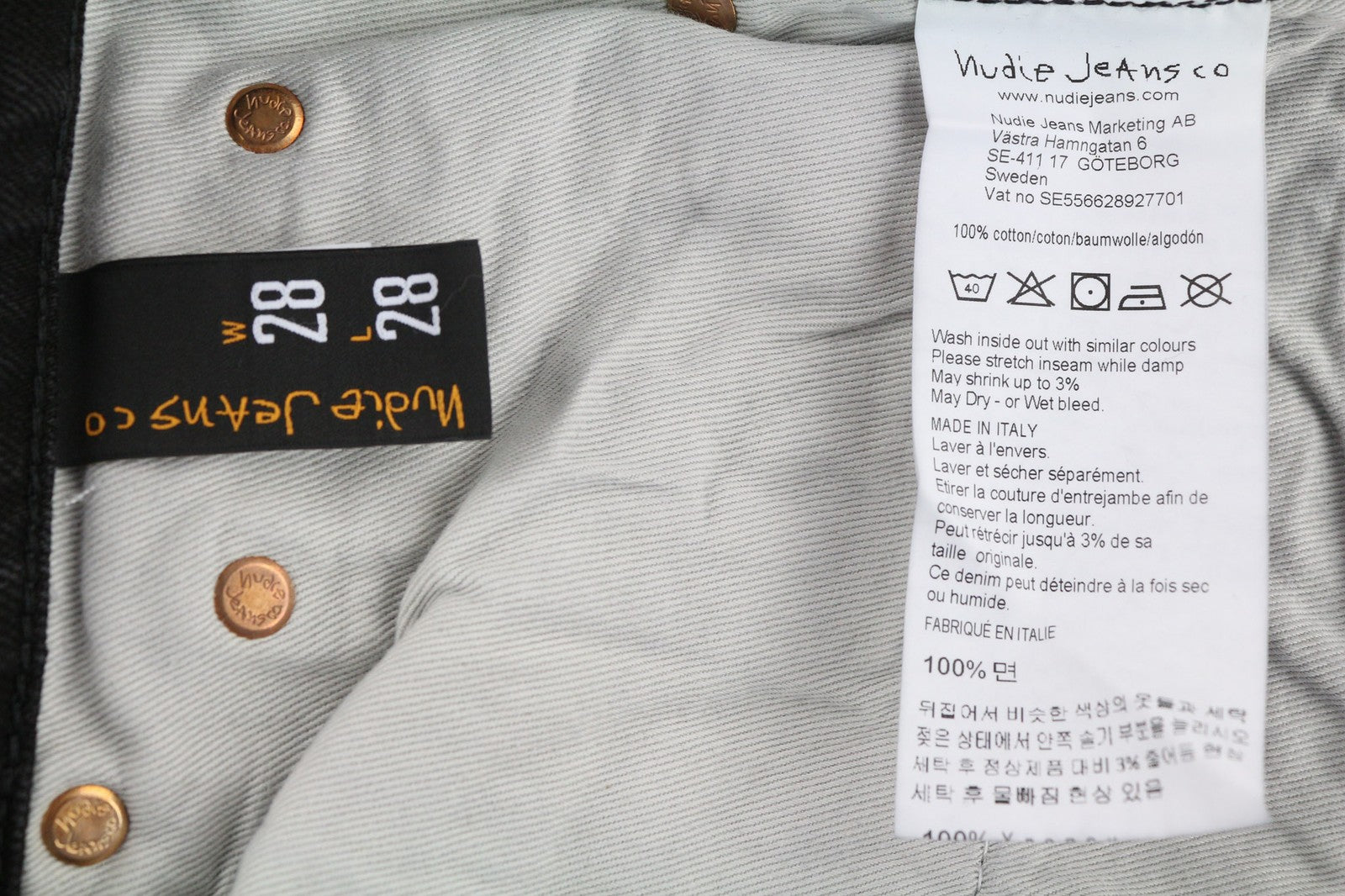 NUDIE JEANS Breezy Britt Womens Jeans W28/L28 Black Worn Zip Fly Cotton Denim