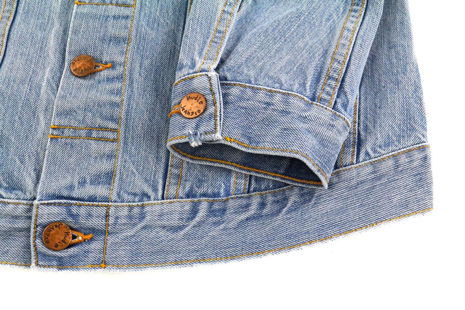 NUDIE Billy Men Jacket S Strumming Indigo Organic Cotton Button Up Denim Blue