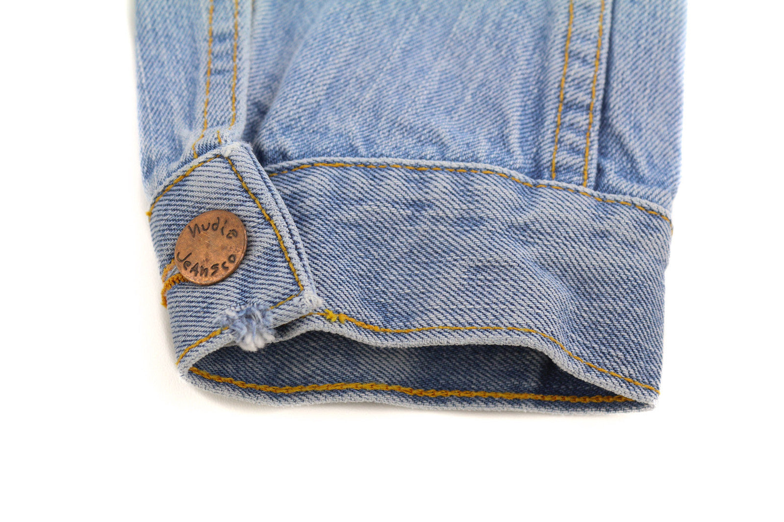 NUDIE Billy Men Jacket S Strumming Indigo Organic Cotton Button Up Denim Blue