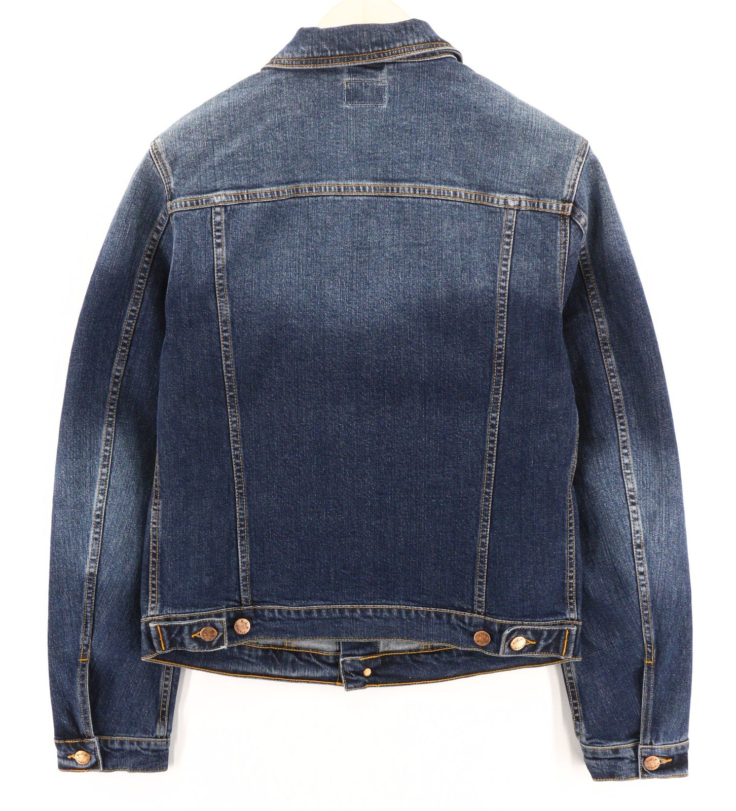 NUDIE JEANS Perry Org. Excellent Blue Mens Jacket M Denim Wash Stretchy Blue