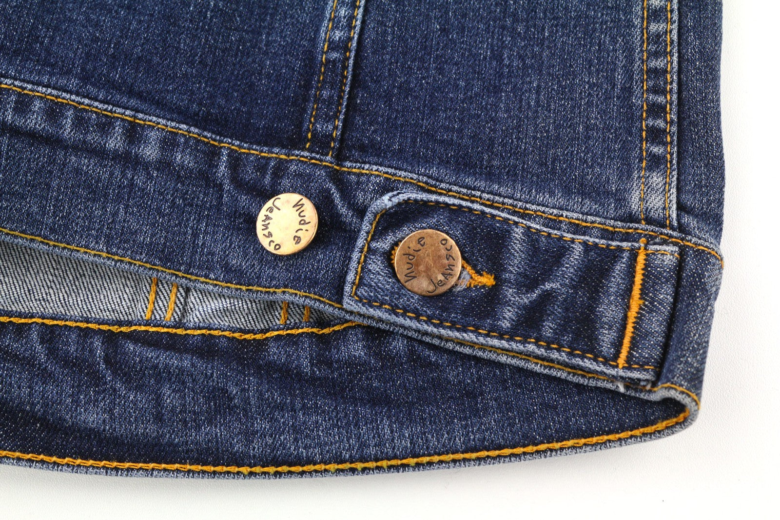 NUDIE JEANS Perry Org. Excellent Blue Mens Jacket S Denim Cotton Stretchy Blue