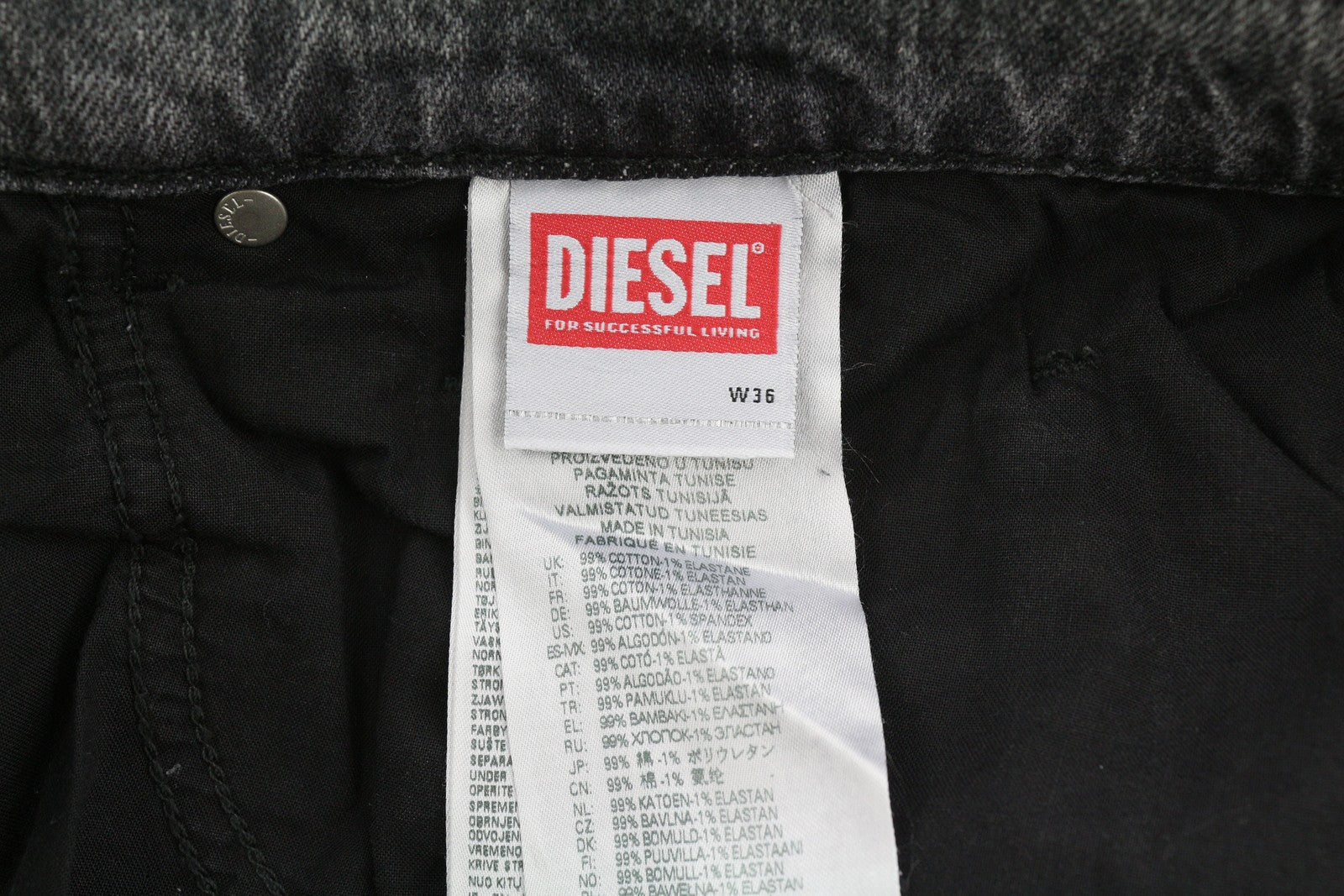 DIESEL 2019 D-Strukt R09KA Men Jeans W36/L32 Denim Grey Washed Slim Zip RRP€225