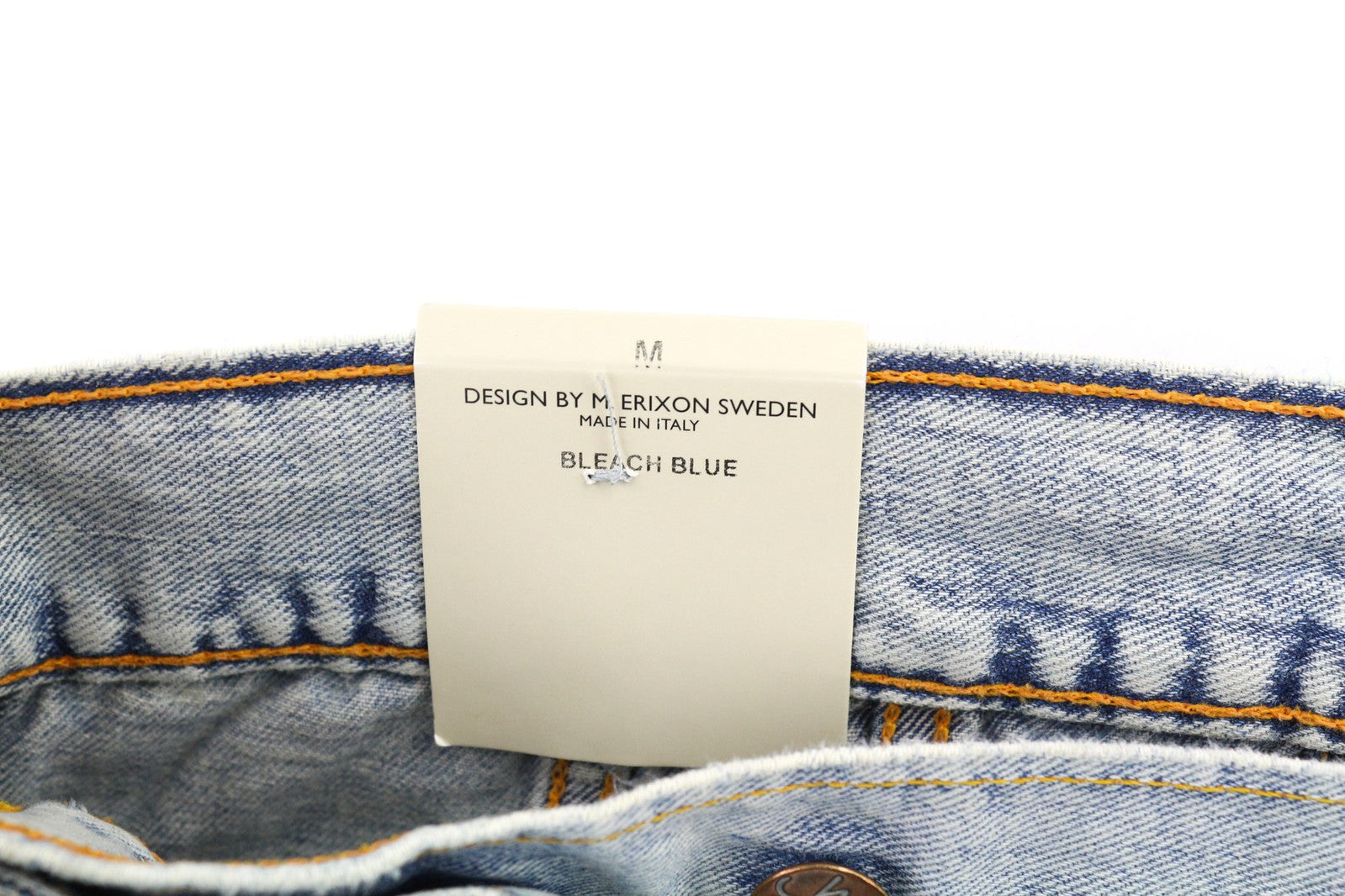 NUDIE JEANS Terry Men Jacket M Denim Bleach Washed Spread Neck Cotton Buttoned