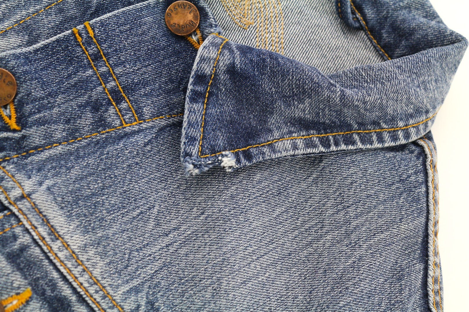 NUDIE JEANS Conny Org. Light Vintage Mens Jacket S  Cotton Denim Wash Blue