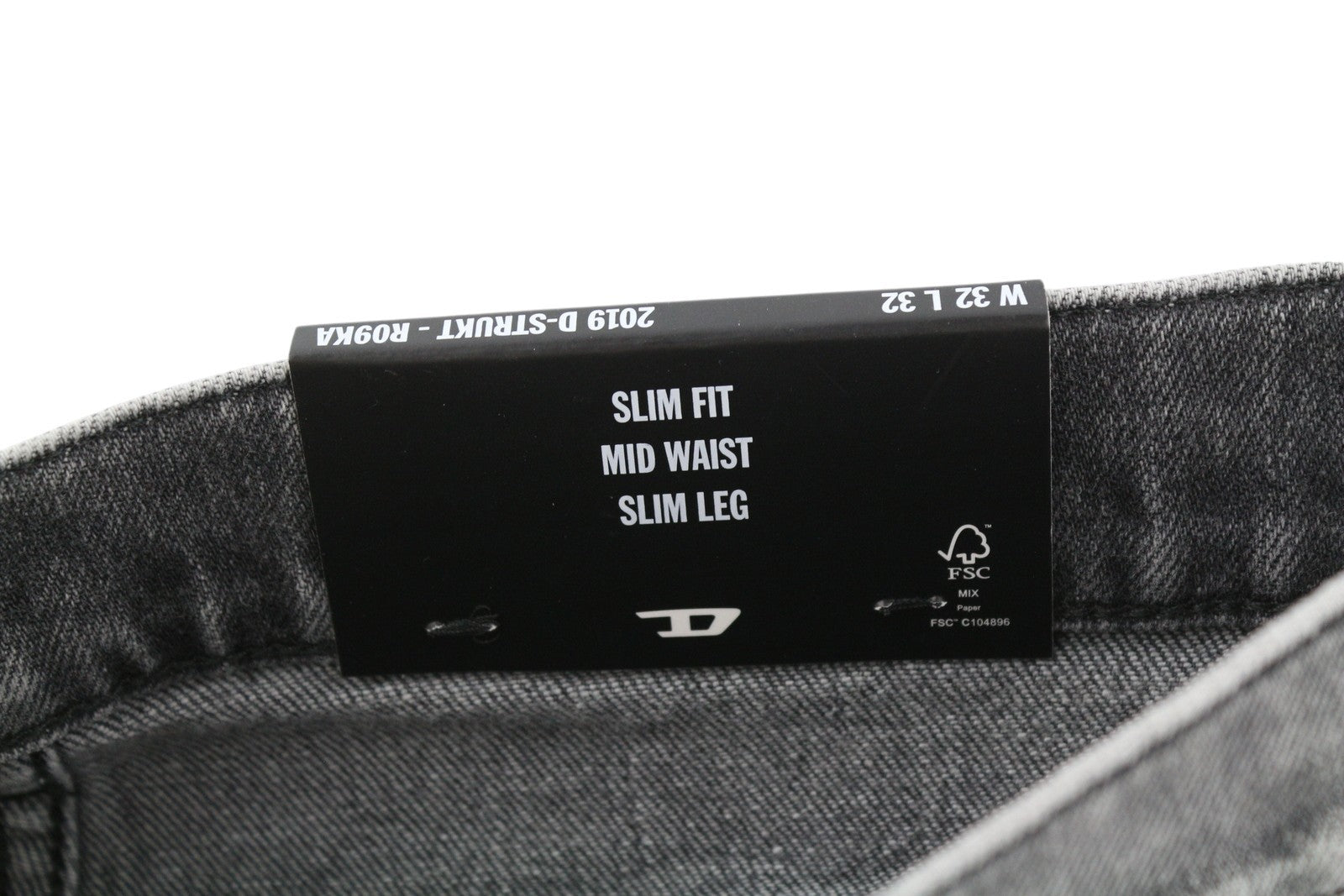DIESEL 2019 D-Strukt R09KA Men Jeans W32/L32 Denim Grey Washed Slim Zip RRP€225