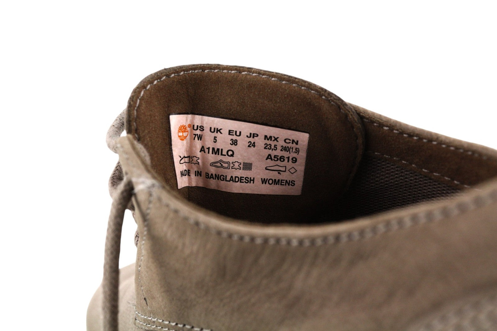 TIMBERLAND A1MLQ-A5619 Women Shoes EU37.5/38 Grey Brown Leather Low-Top Laced