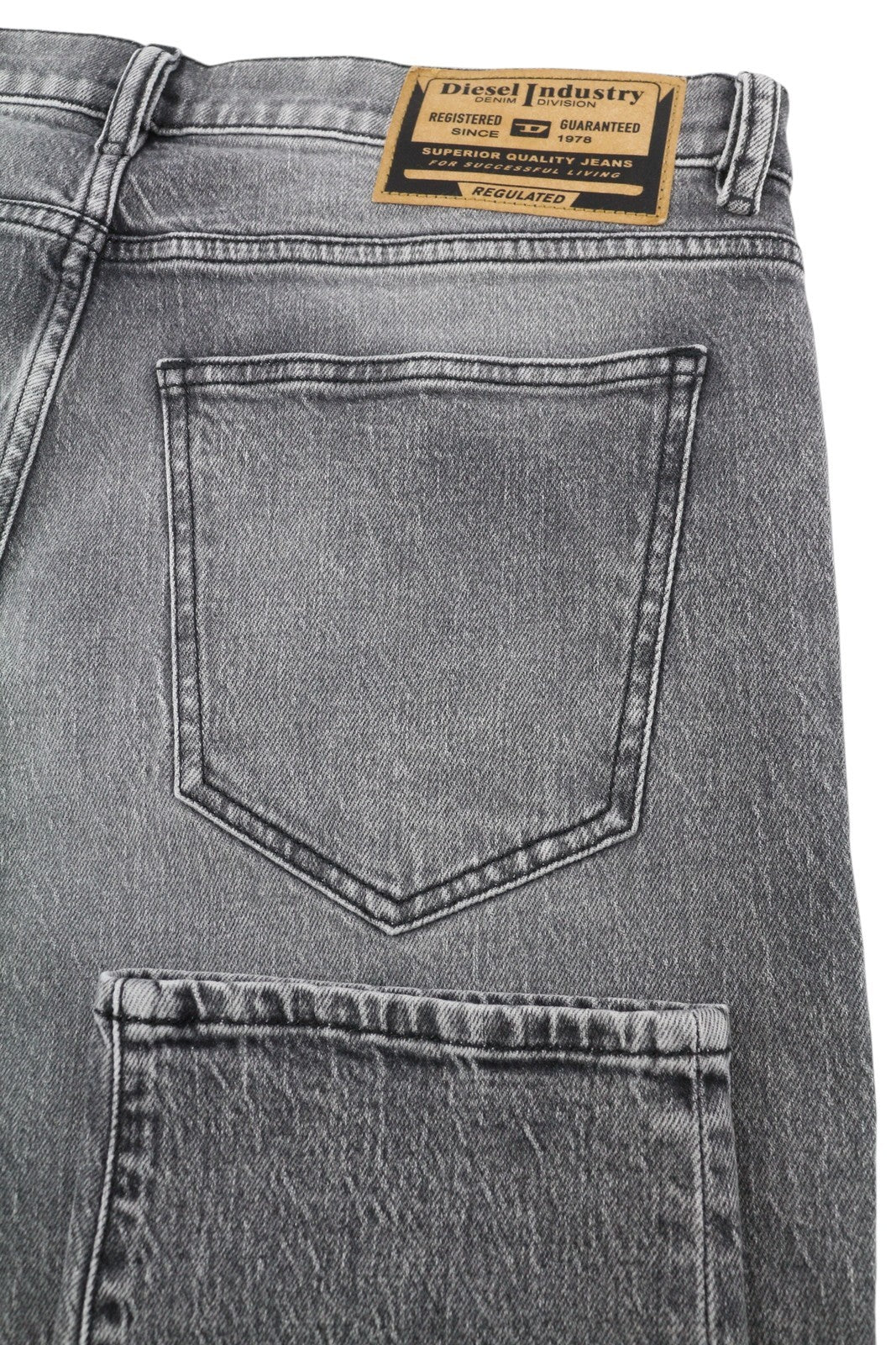 DIESEL 2019 D-Strukt R09KA Men Jeans W34/L32 Denim Grey Washed Slim Zip RRP225