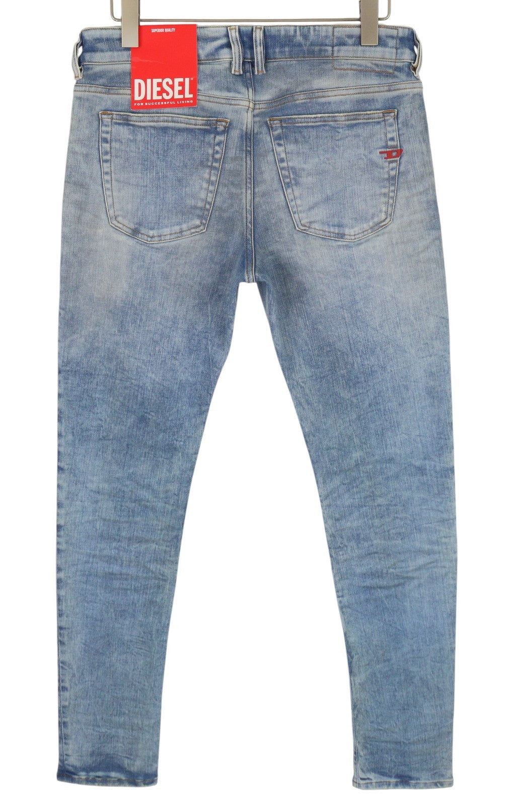 DIESEL 1979 Sleenker 09F08 Men Jeans W32/L32 Low Waist Skinny Paint Blue RRP€295