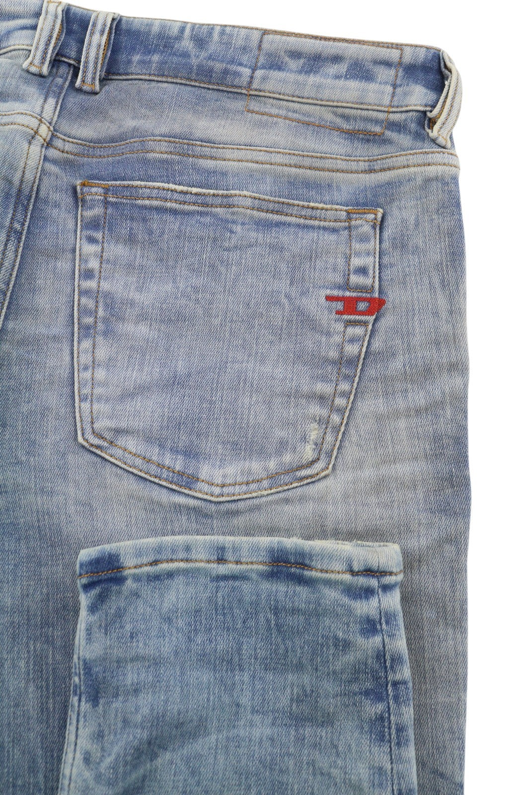 DIESEL 1979 Sleenker 09F08 Men Jeans W32/L32 Low Waist Skinny Paint Blue RRP€295