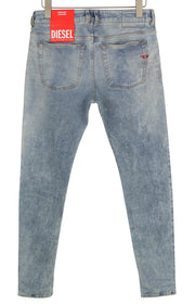 DIESEL 1979 Sleenker 09F08 Men Jeans W32/L32 Low Waist Skinny Paint Blue RRP€295