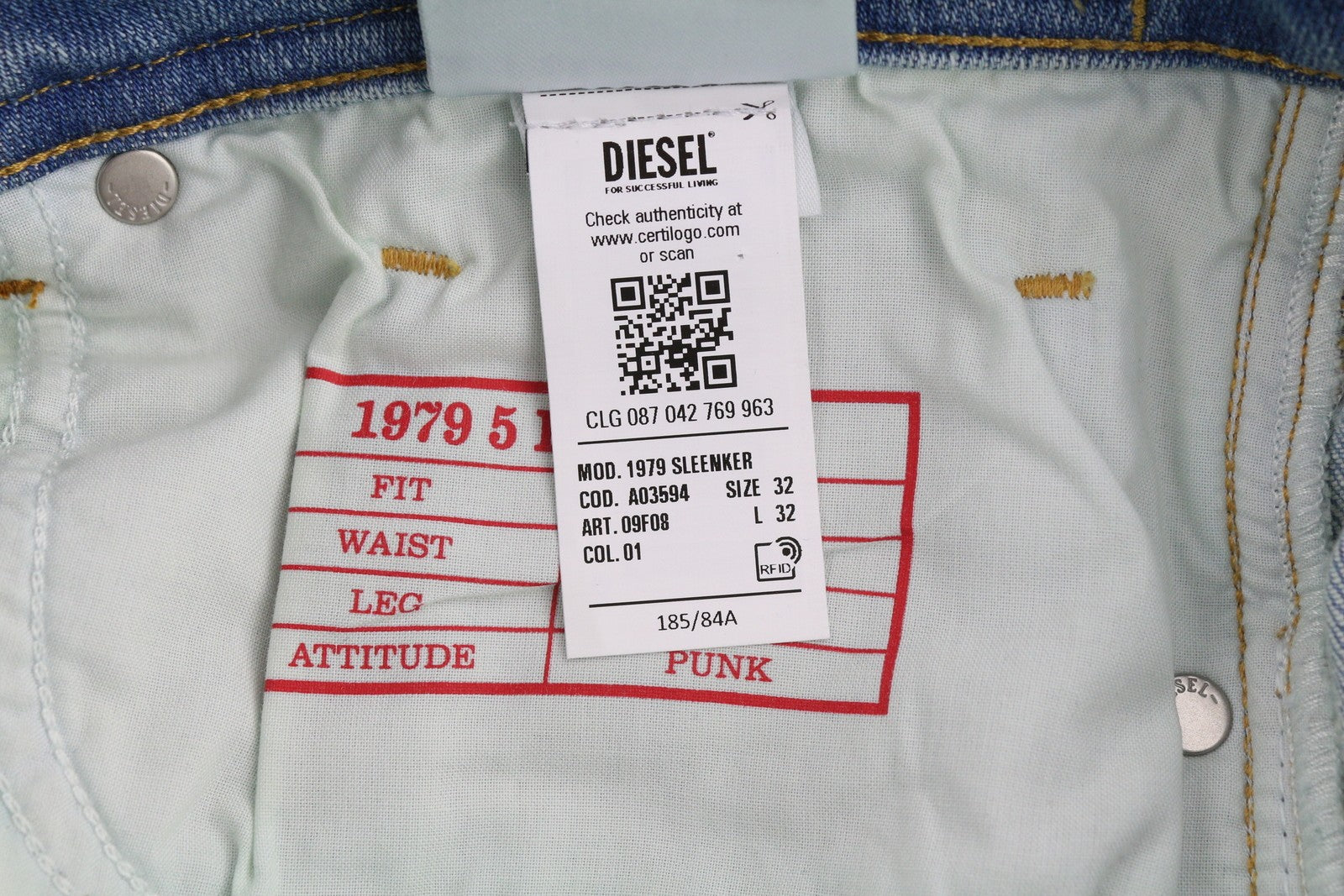 DIESEL 1979 Sleenker 09F08 Men Jeans W32/L32 Low Waist Skinny Paint Blue RRP€295