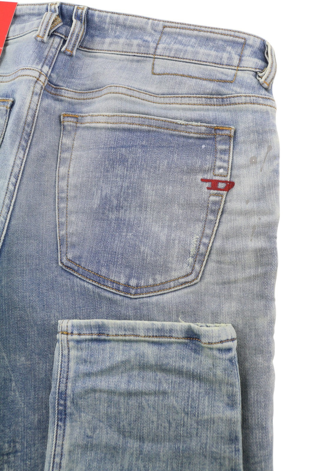 DIESEL 1979 Sleenker 09F08 Men Jeans W32/L32 Low Waist Skinny Paint Blue RRP€295