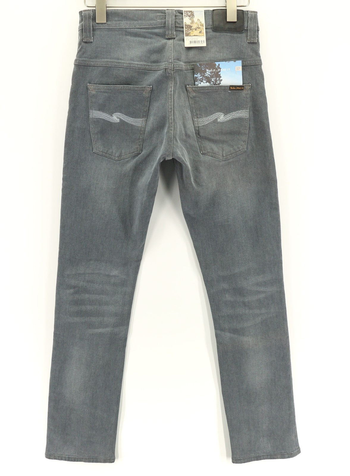 NUDIE JEANS Thin Finn Mens Jeans W30/L32 Slim Grey Cotton Elastane Faded Wash