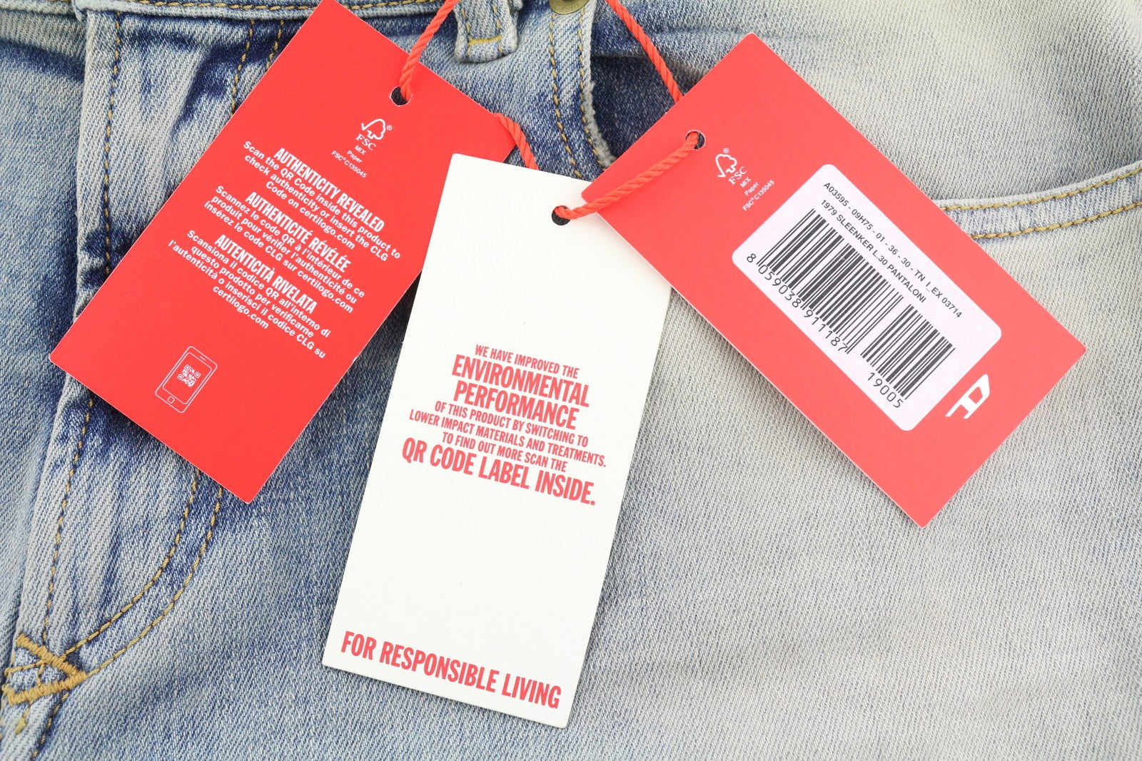 DIESEL 1979 Sleenker 09H75 Men Jeans W36/L30 Low Waist Skinny Blue RRP€295