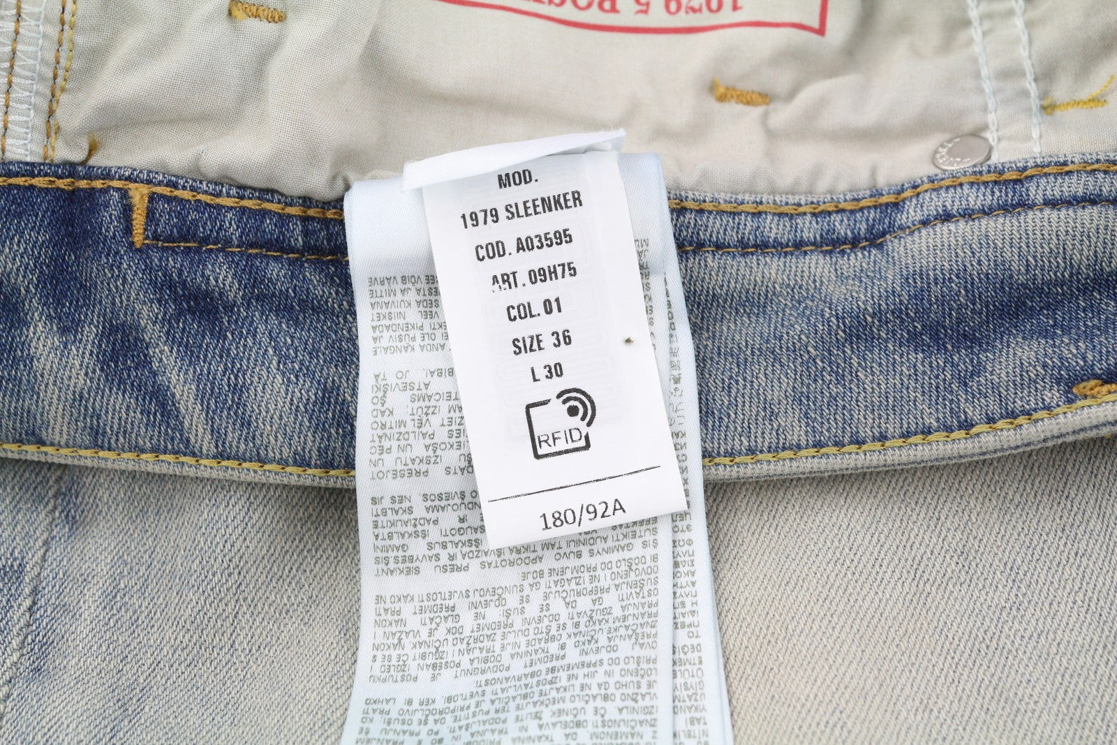 DIESEL 1979 Sleenker 09H75 Men Jeans W36/L30 Low Waist Skinny Blue RRP€295