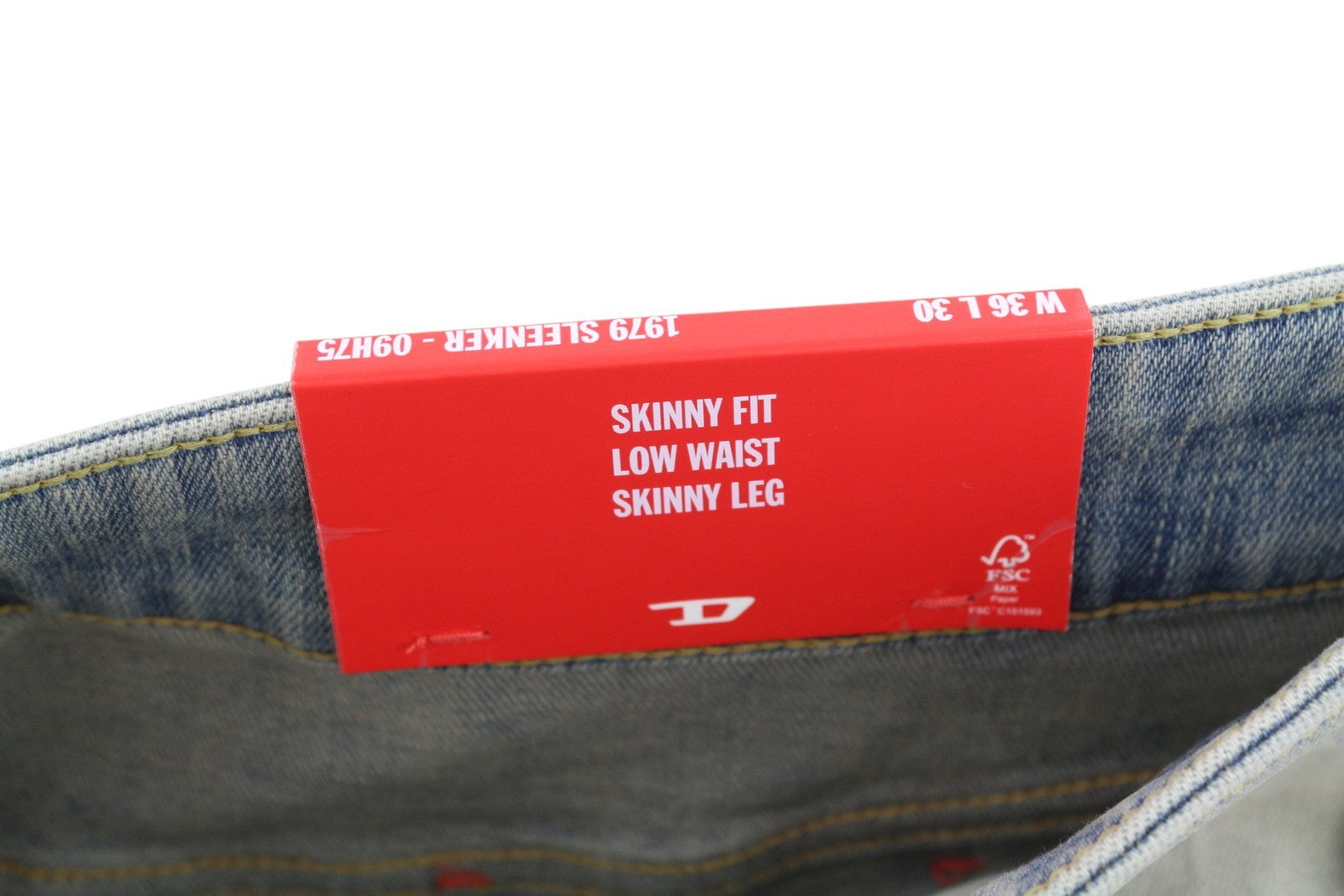 DIESEL 1979 Sleenker 09H75 Men Jeans W36/L30 Low Waist Skinny Blue RRP€295