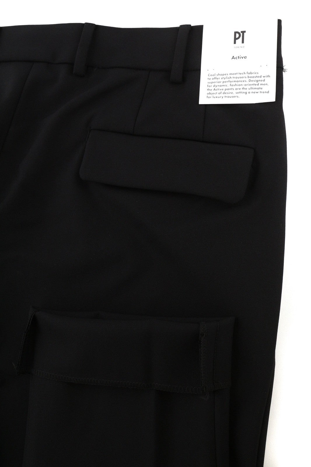 PT TORINO Lamda Men Trousers 52 W33 Black Chino Unfinished Hem Slim Fit Zipper