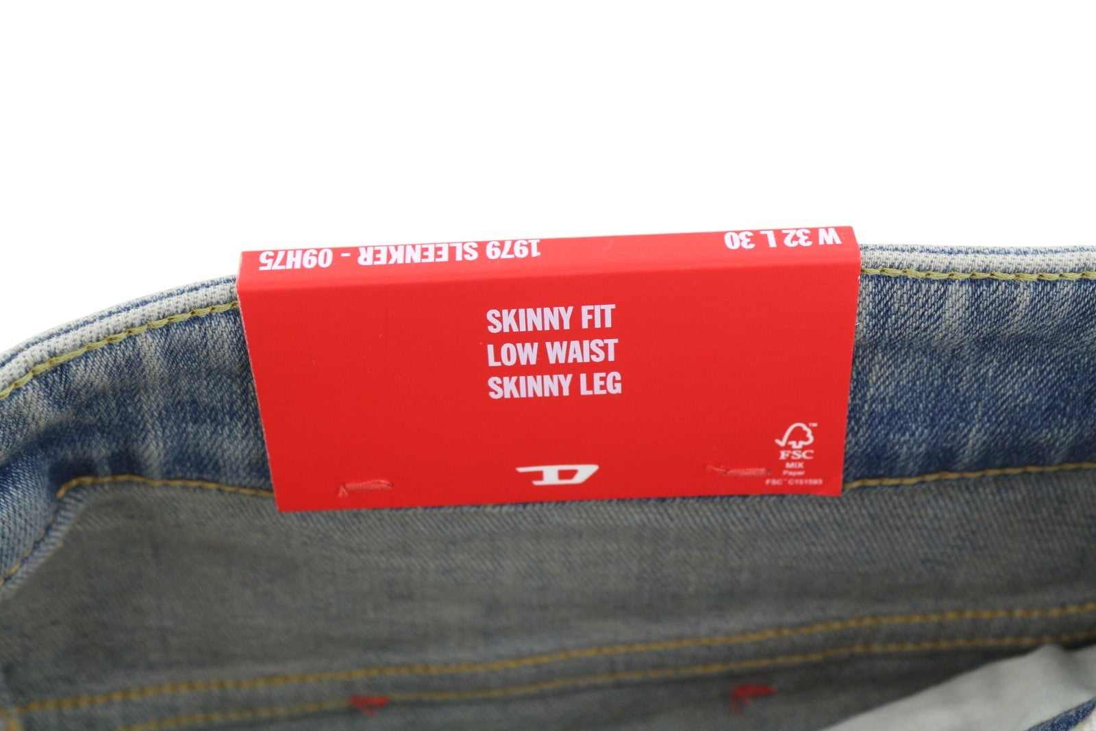 DIESEL 1979 Sleenker 09H75 Men Jeans W32/L30 Low Waist Skinny Blue RRP€295