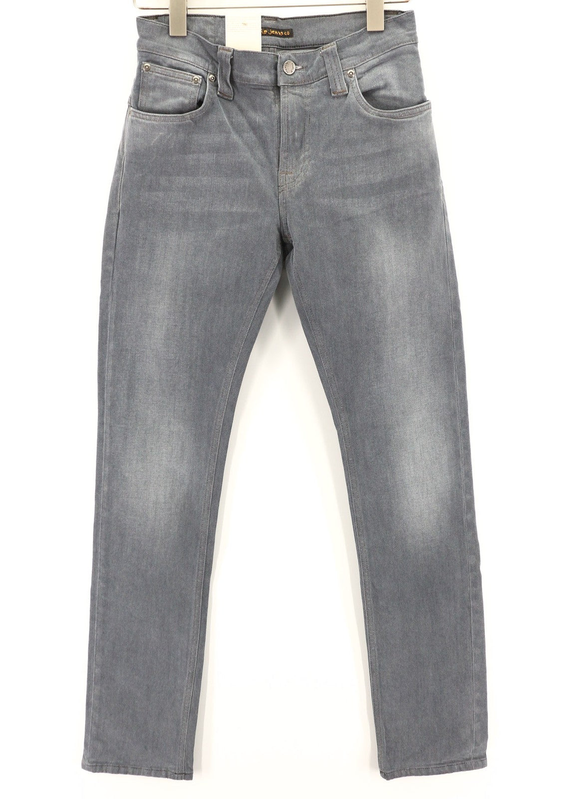 NUDIE JEANS Thin Finn Mens Jeans W28/L32 Slim Washed Grey Cotton Stretchy