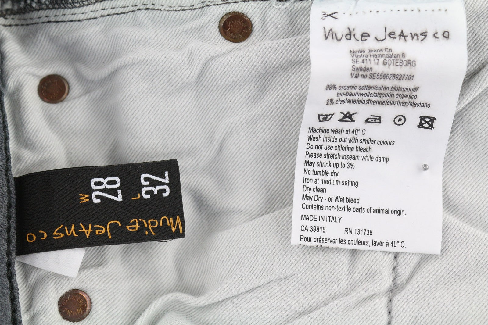 NUDIE JEANS Thin Finn Mens Jeans W28/L32 Slim Washed Grey Cotton Stretchy