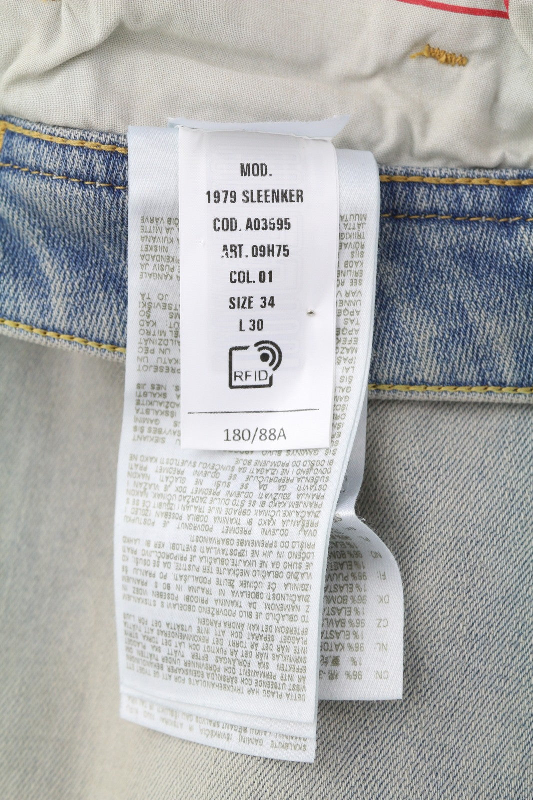 DIESEL 1979 Sleenker 09H75 Men Jeans W34/L30 Low Waist Skinny Blue RRP€295