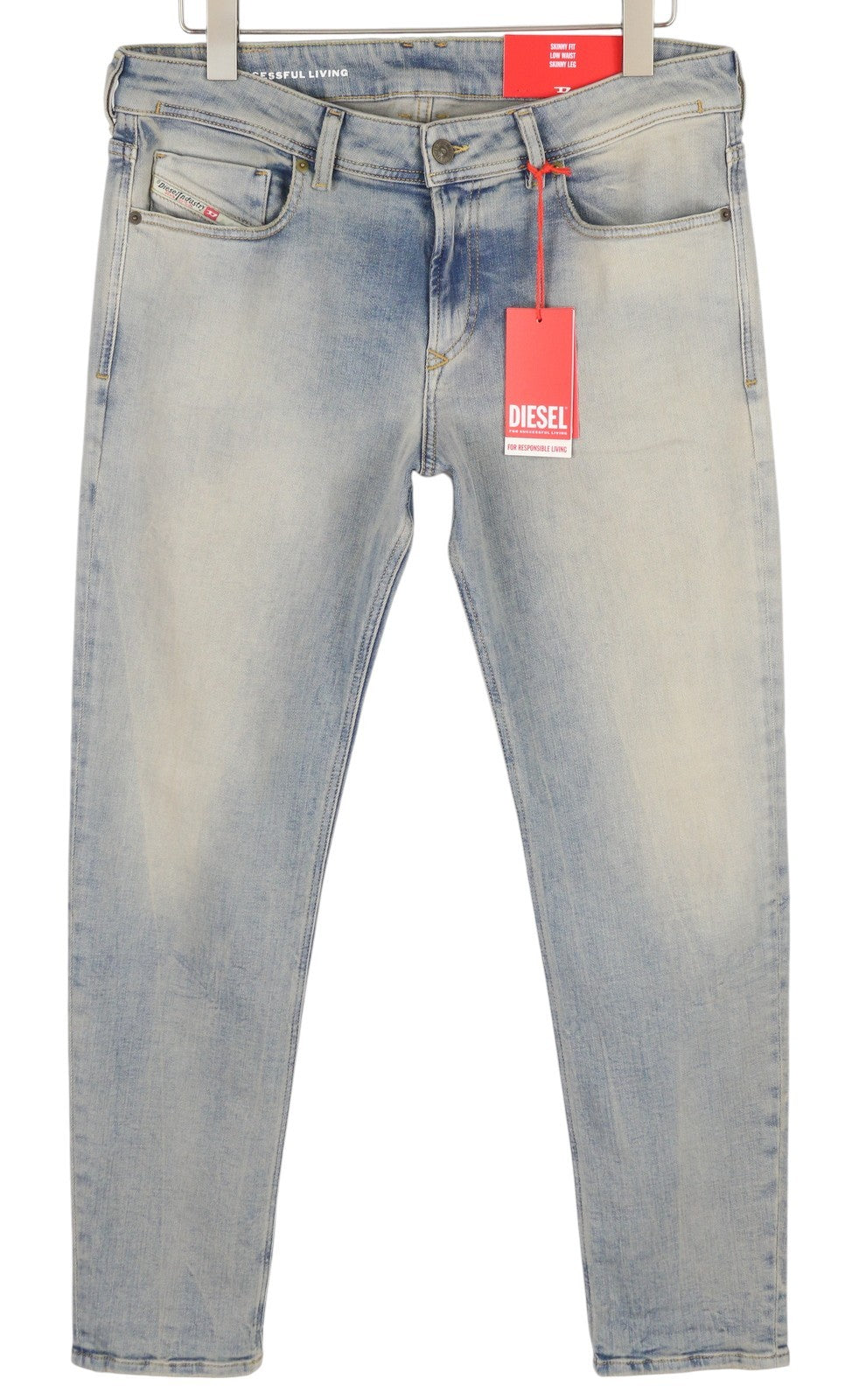 DIESEL 1979 Sleenker 09H75 Men Jeans W34/L30 Low Waist Skinny Blue RRP€295