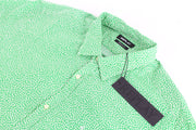 REPLAY Mens 3XL Green Shirt  Cotton White Pattern Button-Up Long Sleeves