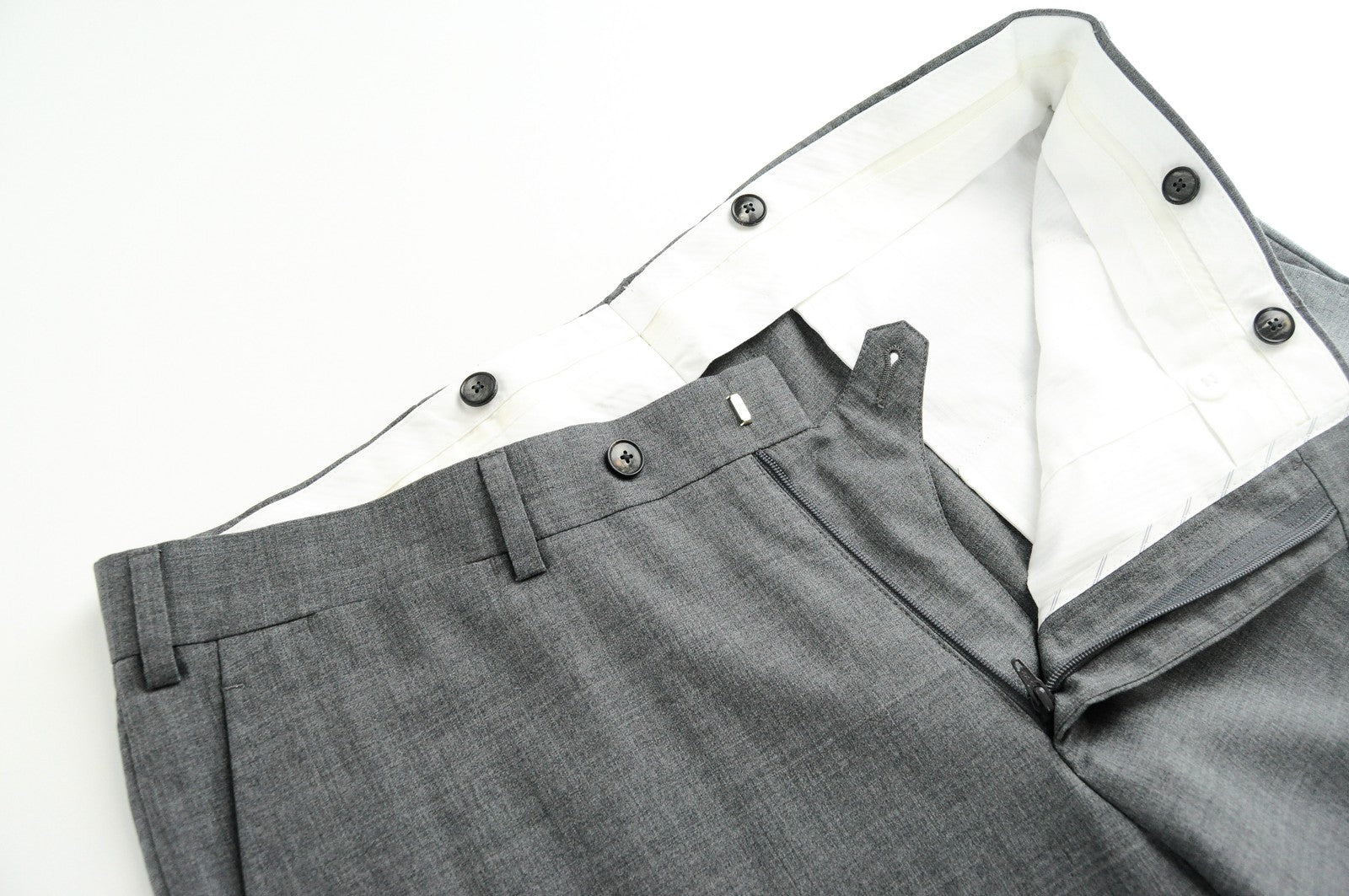 SUITSUPPLY  Mens Trousers UK40S Grey Wool Pleated Dress Lined Dress