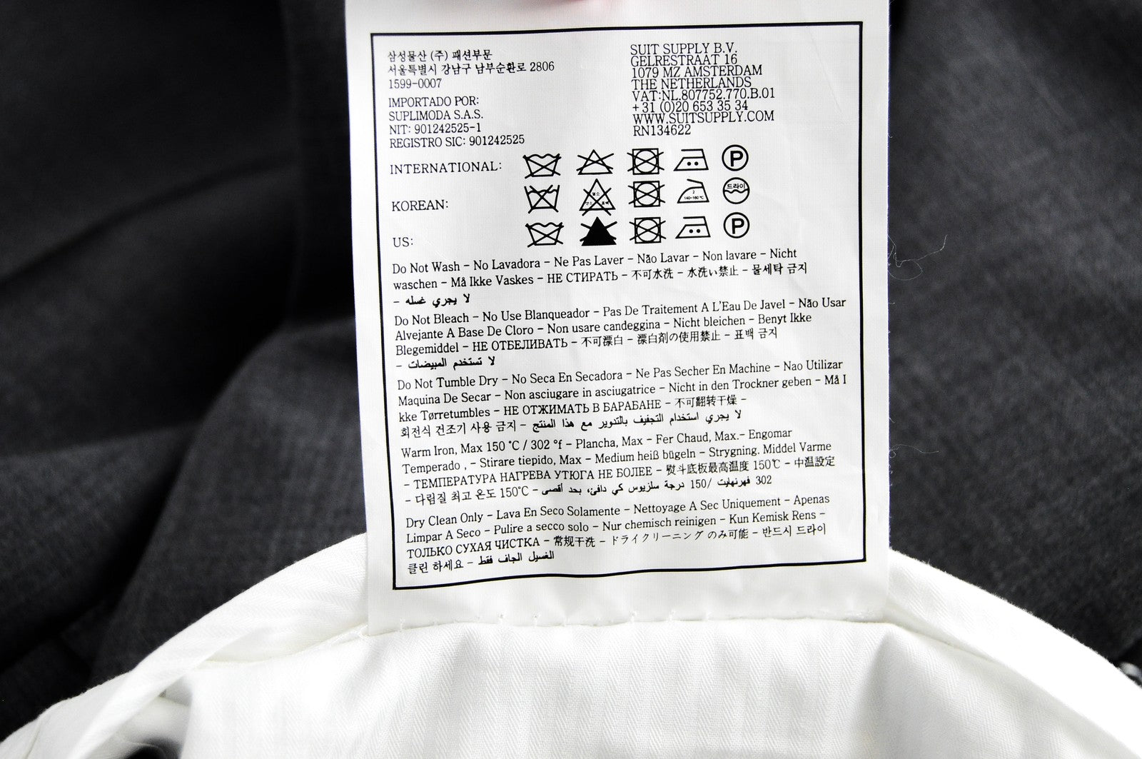 SUITSUPPLY  Mens Trousers UK40S Grey Wool Pleated Dress Lined Dress