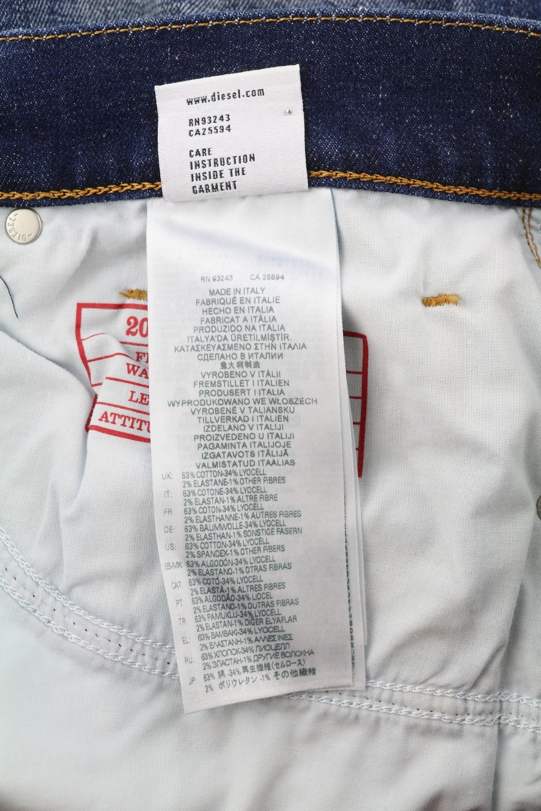 DIESEL 2019 D-Strukt 09G89 Men Jeans W36/L30 Slim Fit Washed Blue Ripped RRP€325