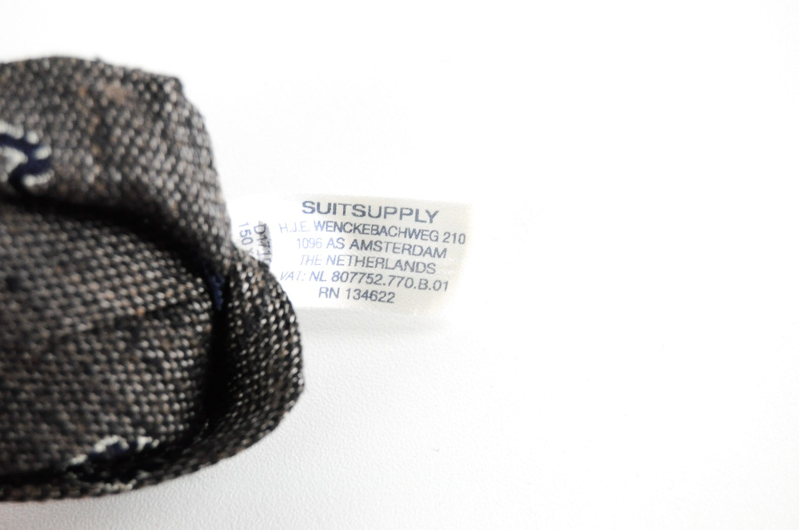 SUITSUPPLY Mens Tie 150 x 8 cm Grey Silk Cotton Paisley Pointed-End Pattern