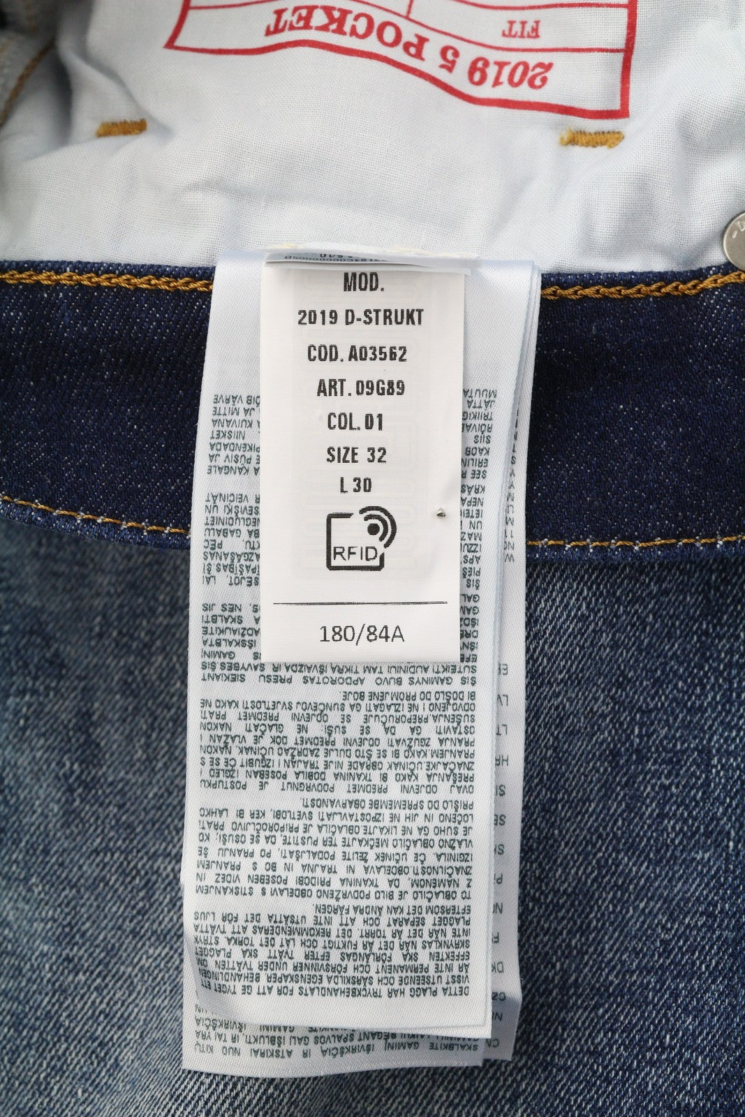 DIESEL 2019 D-Strukt 09G89 Men Jeans W32/L30 Slim Fit Washed Blue Ripped RRP€325