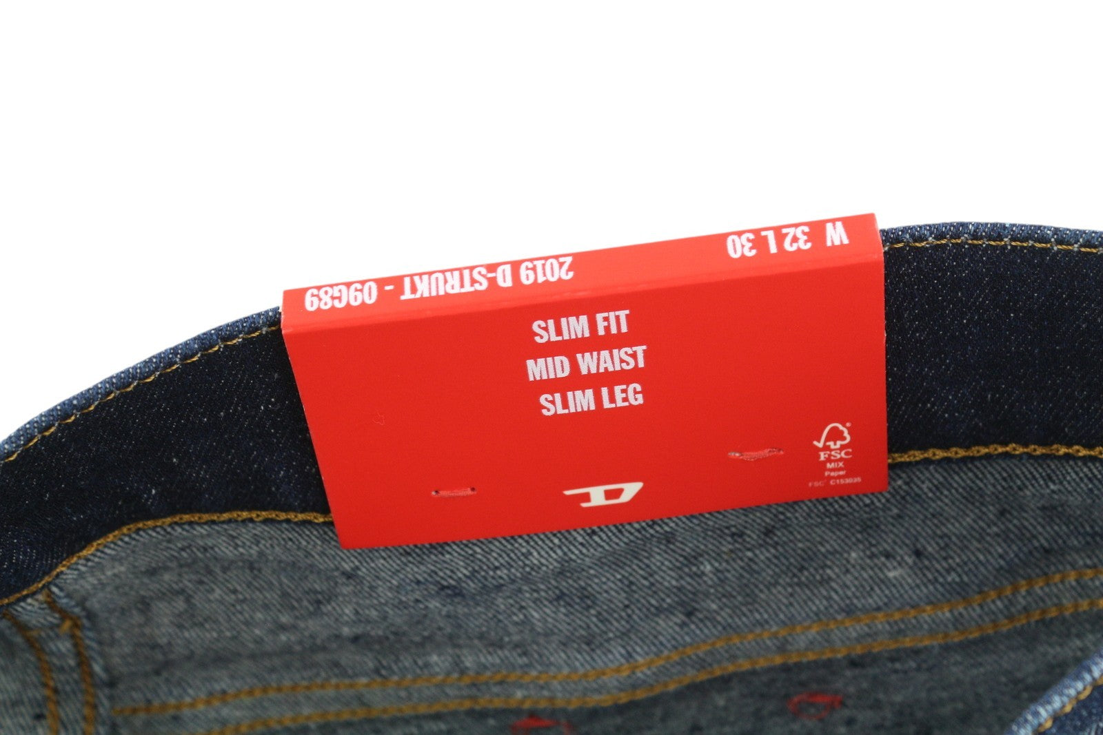 DIESEL 2019 D-Strukt 09G89 Men Jeans W32/L30 Slim Fit Washed Blue Ripped RRP€325