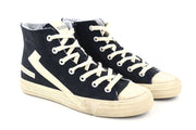 GUESS FM7EHIELE12 Men Trainers EU41 Navy Blue High-Top Laced Casual Sneakers