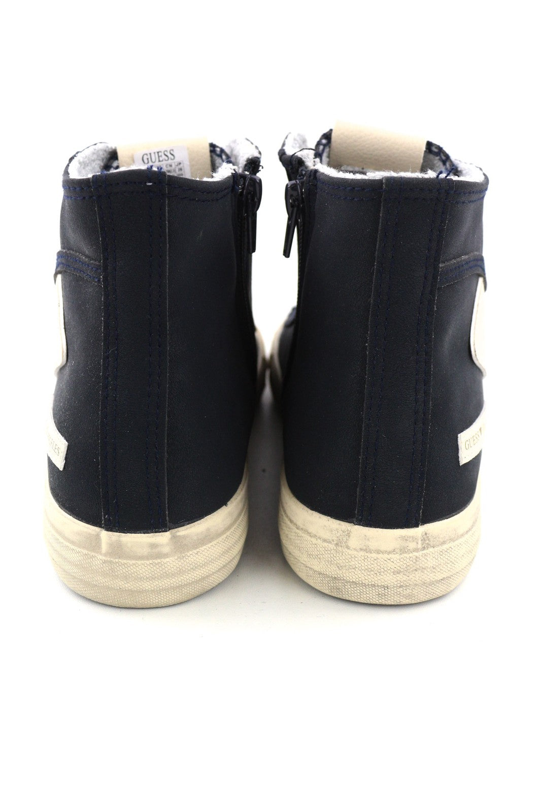 GUESS FM7EHIELE12 Men Trainers EU41 Navy Blue High-Top Laced Casual Sneakers