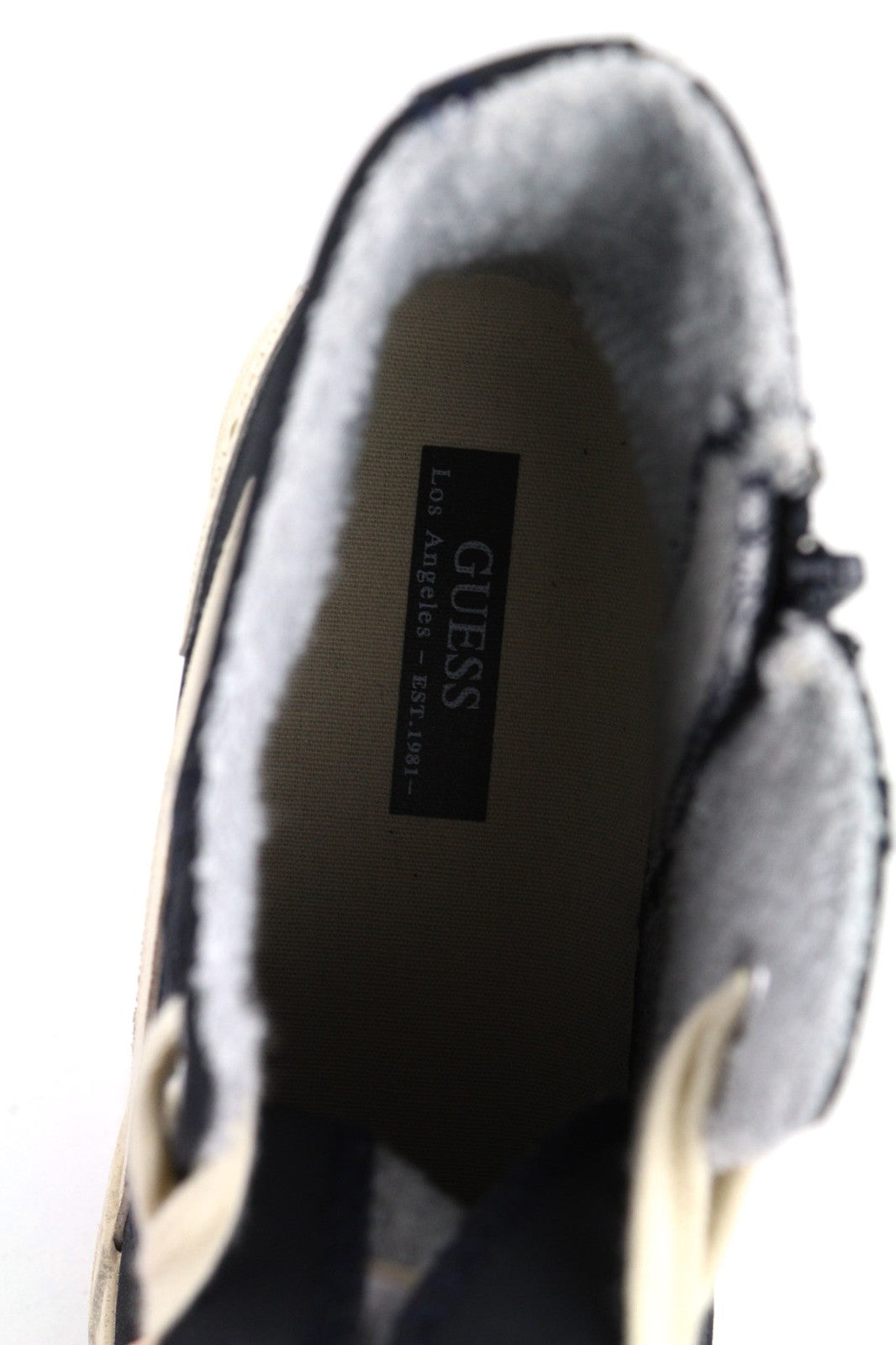 GUESS FM7EHIELE12 Men Trainers EU41 Navy Blue High-Top Laced Casual Sneakers